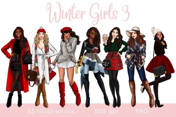 Download Winter Girls Fashion Clipart - Girl Collection