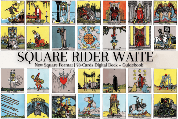 Download Square Rider Waite Tarot Deck | 78 Cards - Card Collection