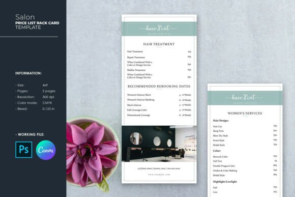 Download Beauty Salon Price List Rack Card - Card Collection