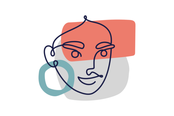 Download Abstract Contour Female Face. Contempora - Female Collection